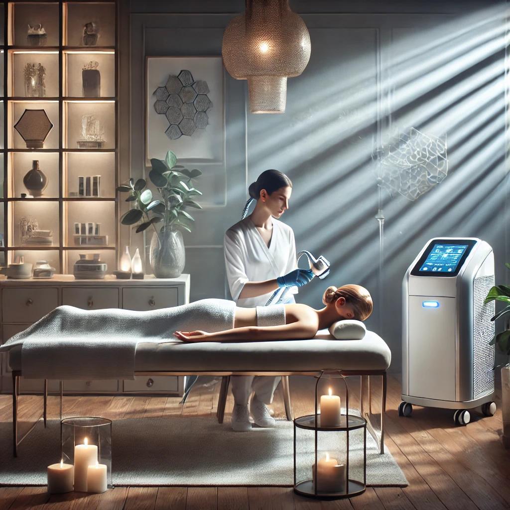 A professional spa setting showcasing a Radio Freq