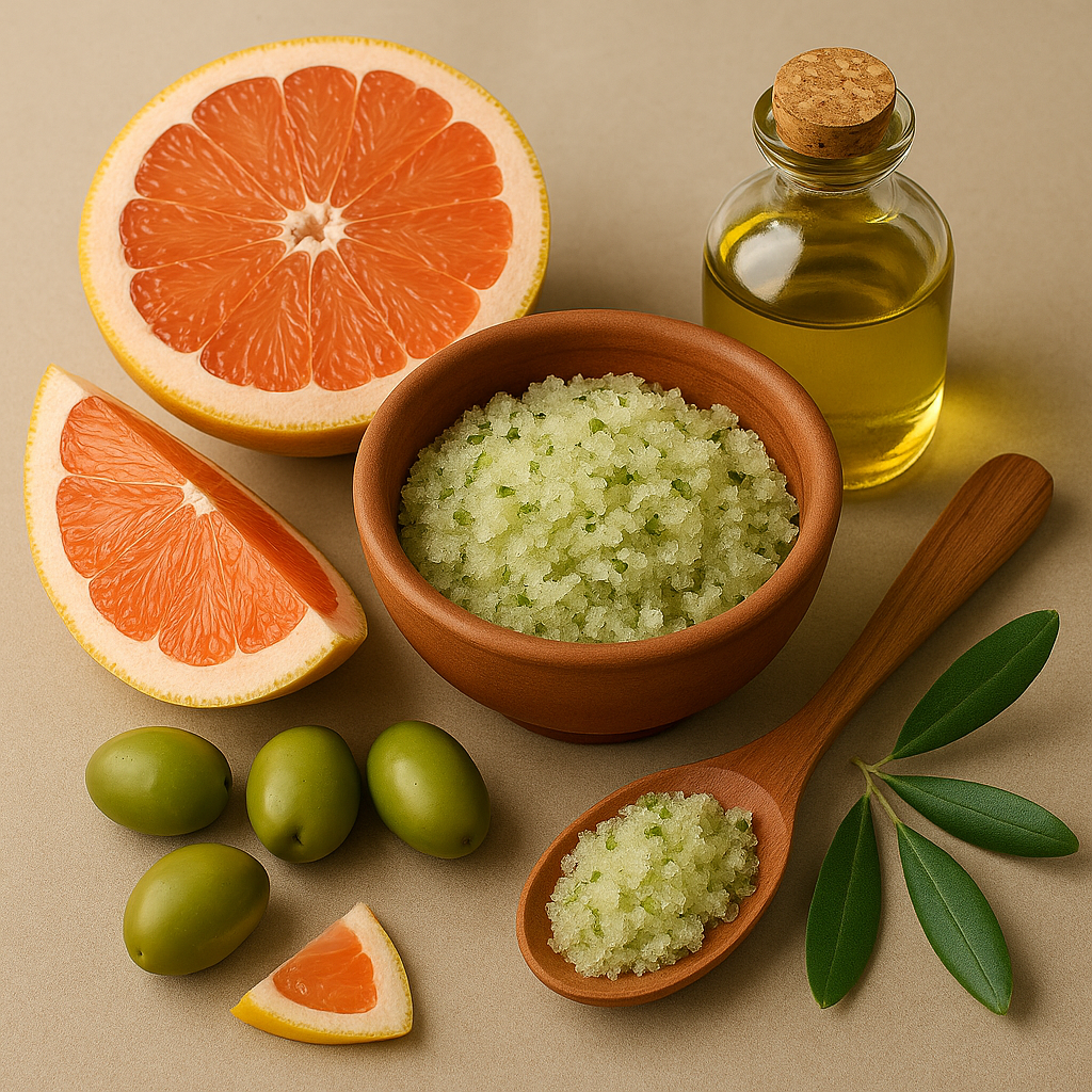 DIY Olive-Pomelo Facial Scrub for Smooth Skin